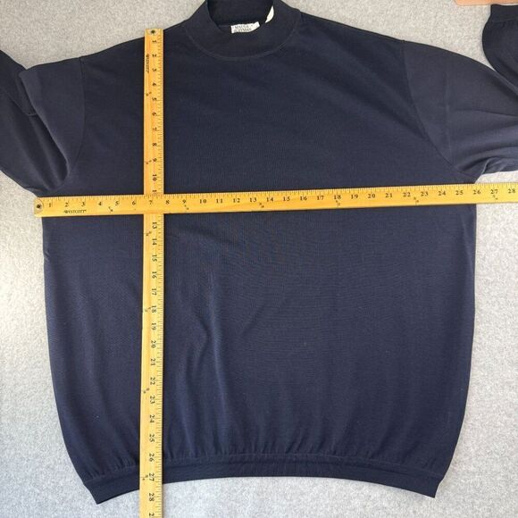 NWT Maus & Hoffman Size XL Navy Blue Long Sleeve Mock Neck Turtleneck Sweater - Picture 6 of 8